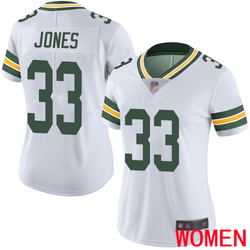 Green Bay Packers Limited White Women #33 Jones Aaron Road Jersey Nike NFL Vapor Untouchable->green bay packers->NFL Jersey